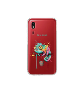 Samsung Galaxy A2 Core ile Uyumlu Splash Bukalemun Tasarımlı Şeffaf Silikon Kılıf