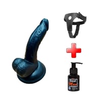 LilituShop 13 cm Belden Bağlamalı Realistik Siyahi Dildo Penis