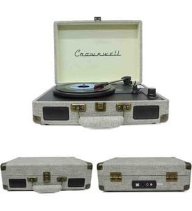 Ahşap Nostaljik Pikap Müzik Çalar Bluetooth & Hoparlörlü Gramofon 33/45/78 Devir Taş ve Plastik Plak Çalar