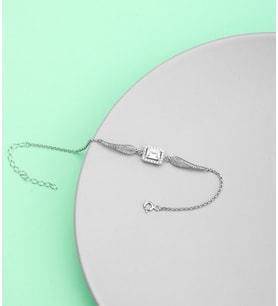925 Ayar Gümüş Kanatlı Pırlanta Model Baget Bileklik