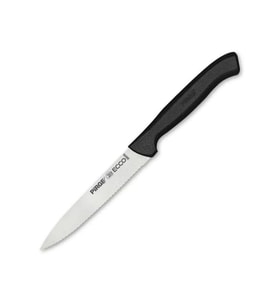 38049 Ecco Tırtıklı Sebze, Et, Biftek Steak Bıçağı 12 Cm - Siyah