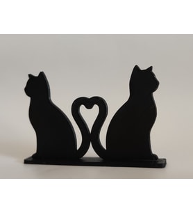 Minik Kedi Dekoru Siyah PLA Malzeme 12 CM