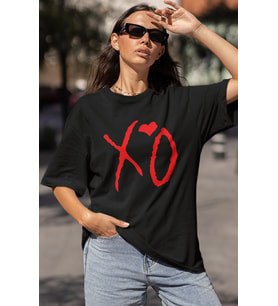 XO The Weeknd Rapper Baskılı Unisex Oversize Şarkıcı Tişört