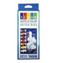 Südor Akrilik Boya Tüp 12 Renk x 9 ml 