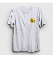 Presmono Unisex Beyaz Gülmekten Gözünden Yaş Gelen Emoji Instagram T-Shirt 435221tt (Beyaz)