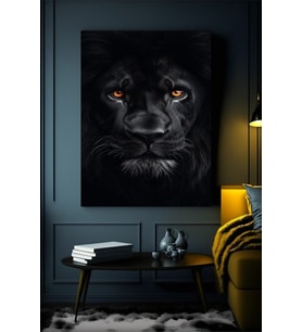 SİYAH ASLAN KANVAS TABLO EV DUVAR SALON OFİS DÜKKAN HEDİYELİK DEKARASYON SÜSÜ