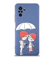 Xiaomi Redmi Note 10 Uyumlu Lansman Kılıf Aşk Tasarımlı İçi Kadife Kapak-Mor (Şeffaf)