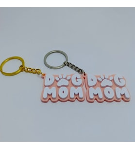 Dog Mom - Pembe  - Anahtarlık