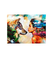 Kurt ve Kadın Çerçeveli 40x50 Sayılarla Boyama Hobi Seti