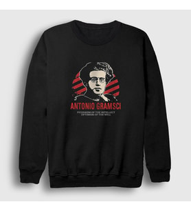 Presmono Unisex Siyah Pessimism Antonio Gramsci Sweatshirt 492550tt
