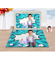 BK Gift Kişiye Özel Erkek Eczacı Karikatürlü 1000 Parça Profesyonel Puzzle-3