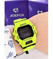 Joe.439 Joefox Digital Alarmlı-Zemin Aydınlatma-Kronometreli Unisex 3Atm Suya Dayanıklı Kol Saati (Yeşil-Yesıl)