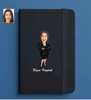 Kişiye Özel Kadın Model 13x21 Siyah Defter-10
