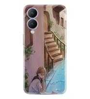 Vivo Y17S Kılıf Resimli Desenli Silikon Platinium Series Cat And Girl 1808