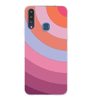 Samsung Galaxy A20s  Kapak Renk Cümbüşü Tasarımlı Şeffaf Silikon Kılıf