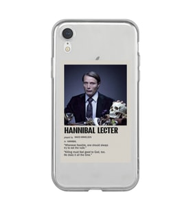 Iphone XR Uyumlu Hannibal Lecter Minimalist Poster Desenli Şeffaf Telefon Kılıfı
