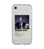 Iphone XR Uyumlu Hannibal Lecter Minimalist Poster Desenli Şeffaf Telefon Kılıfı