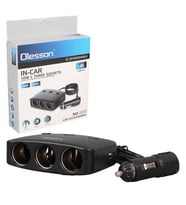 Olesson 1636 12-24V Çift USB Girişli 100W 70 CM Kablolu 3 LÜ Araç Çakmak Çoklayıcı
