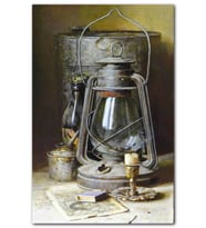 Cakatablo Gaz Lambası Mum ve Kibrit MDF Tablo