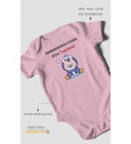 Anneannemin Evinde Diyet Yapılmaz! Baskılı Bebek Zıbını – Çıtçıtlı Body  %100 Pamuk Kısa Kol (Koyu Pembe)