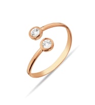 925 Ayar Gümüş Zirkon Taşlı Rose Yüzük - Y011101