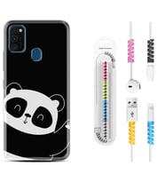 Samsung M21 M22 M23 M30 M31S M32 Kılıf Kablo Koruma Spiral Silikon Bay Bay Panda 1784