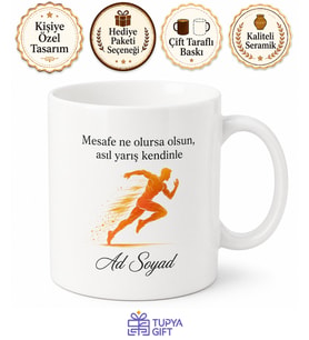 Atletizm Sever Yazılı Özel Baskılı Kupa Bardak Hediye Porselen Mug