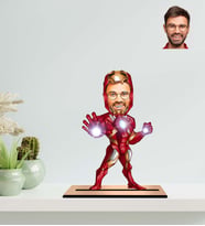 Kişiye Özel Iron Man Karikatür Ahşap Biblo
