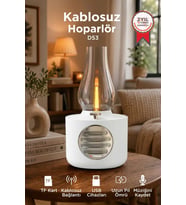 Torima Bluetooth Hoparlör Vintage Gaz Lambası Işıklı Şarjlı Speaker D53 Beyaz