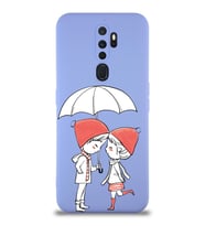 Oppo A5 2020 Uyumlu Lansman Kılıf Aşk Tasarımlı İçi Kadife Kapak-Lila (Şeffaf)