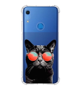 PrintiFy Huawei Y6S Uyumlu Kedi 3 Baskılı Şeffaf Köşe Korumalı Antişok Kılıf