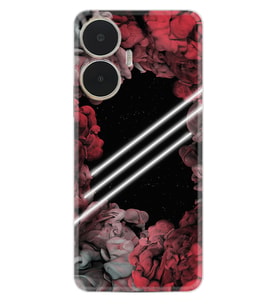 Realme C55 Kılıf Silikon Desen Özel Seri Flowers Line 1732