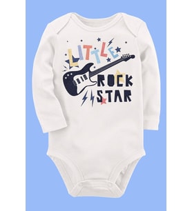 Organik Baskılı Pamuklu Unisex Bebek Body UZUNKOLE30