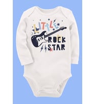 Organik Baskılı Pamuklu Unisex Bebek Body UZUNKOLE30