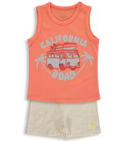 Civil Baby California Road Baskılı 6-18 Ay Takım - Kırmızı