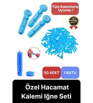 Tüm Kalemlerle Uyumlu Şeker Parmak Delme 50 Adet Özel Hacamat Kalemi Iğne Seti-1 Kutu