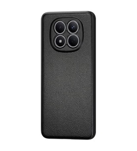 Coverzone Xiaomi Redmi Note 15 Pro 4G ile uyumlu Kılıf Deri Görünümlü Thermax Silikon kılıf Kamera Korumalı Kompakt Tasarım Redmi Note 15 Pro 4G için Deri Görünüm Kapak Siyah