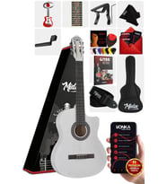 Midex CG-395WH Beyaz Renk Kesik Klasik Gitar 4/4 Yetişkin Boy Sap Ayarlı Full Set
