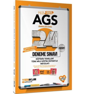 2025 MEB AGS Eğitimin Temelleri Türk Milli Eğitim Sistemi İle Mevzuat Tamamı Çözümlü 24 Deneme Yediiklim