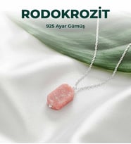 LuxtoneSertifikalı Rodokrozit 925 Ayar Gümüş Kolye Kadın Takı LX1140KL