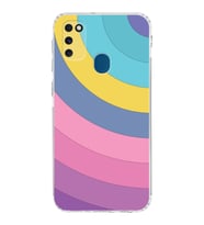 Samsung Galaxy M30s  Kamera Korumalı Kapak Renk Cümbüşü Tasarımlı  Şeffaf  Kılıf