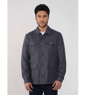 Dufy Gri Erkek Regular Fit Düz Klasik Yaka Süet Mont - 105399