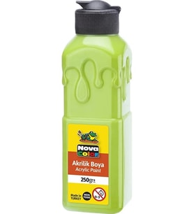 Açık Yeşil Akrilik Boya 250 gr 1 Adet Su Bazlı Akrilik Boyası Hobi Sanatsal Boy Tuval Ahşap Metal
