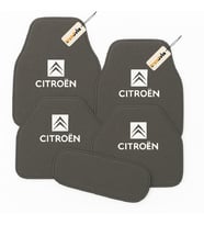Citroën Logolu 5 Parça Oto Halı Paspası – Su Geçirmez, Kaymaz Tabanlı, Aracınıza Özel Uyumlu Tasarım (Gri)