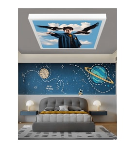 Çocuk odası Harry Potter Avize, 60x60 led panel, 60w beyaz ışık, modern led avize, yapay zeka avize