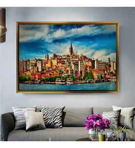 Altın Çerçeveli dekoratif tablo l938 (Gold)