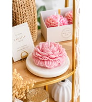 Şakayık 3'lü Mum - Mumelia Candles Doğal Soya, El Yapımı, Dekoratif - Açık Pembe
