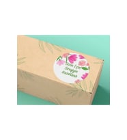 Çiçekli E-ticaret Tebrik Etiketi Sizin Için Sevgiyle Hazırlandı Mat Sticker 4 Cm - 40 Adet