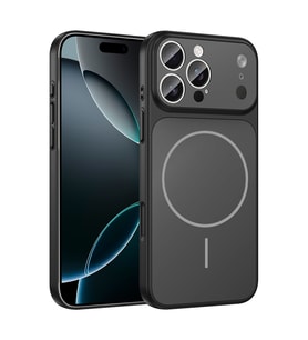 Apple iPhone 16 Pro Uyumlu Kılıf Zore M-Safe Şarj Özellikli Kamera Korumalı Formen Kapak (Siyah)