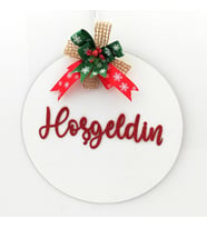 Lora Davet Ahşap Kapı Süsü Hoşgeldiniz (1 Adet) Beyaz - 54264
